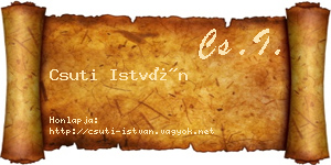 Csuti István névjegykártya